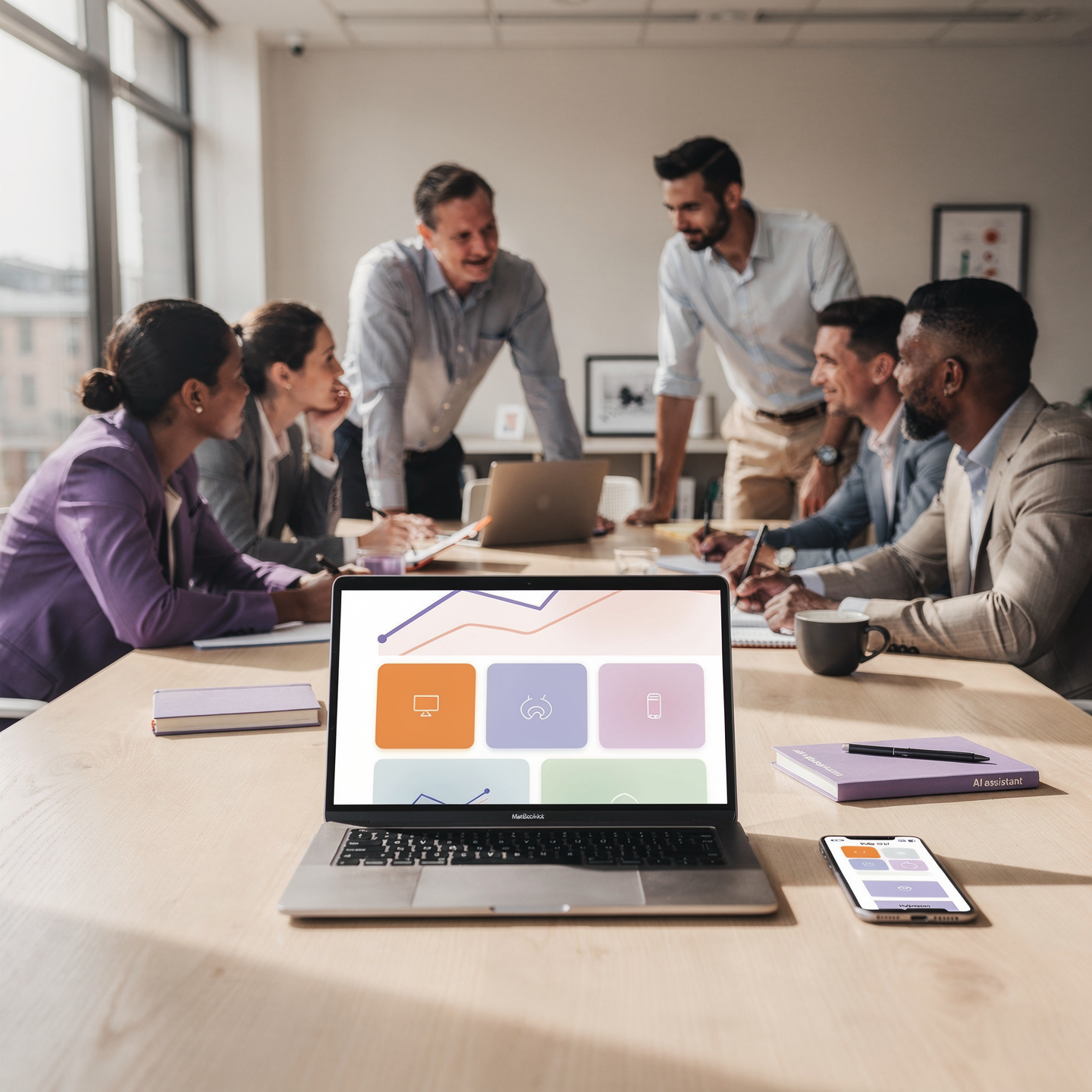 Réunion d’équipe en entreprise pour concevoir une formation sur mesure adaptée aux enjeux du terrain